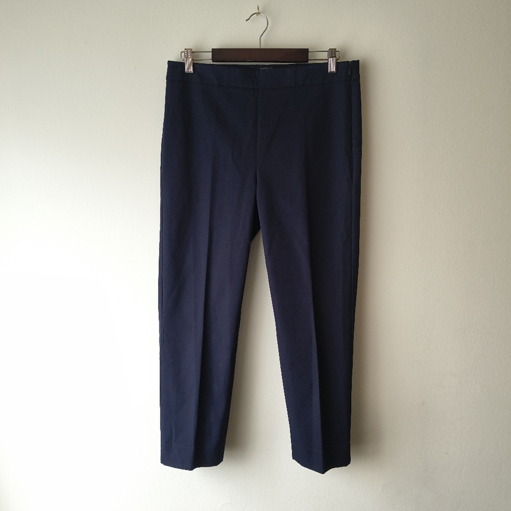 NWT Talbots Chatham Crop Pants Navy Blue Ankle Trousers Size 8